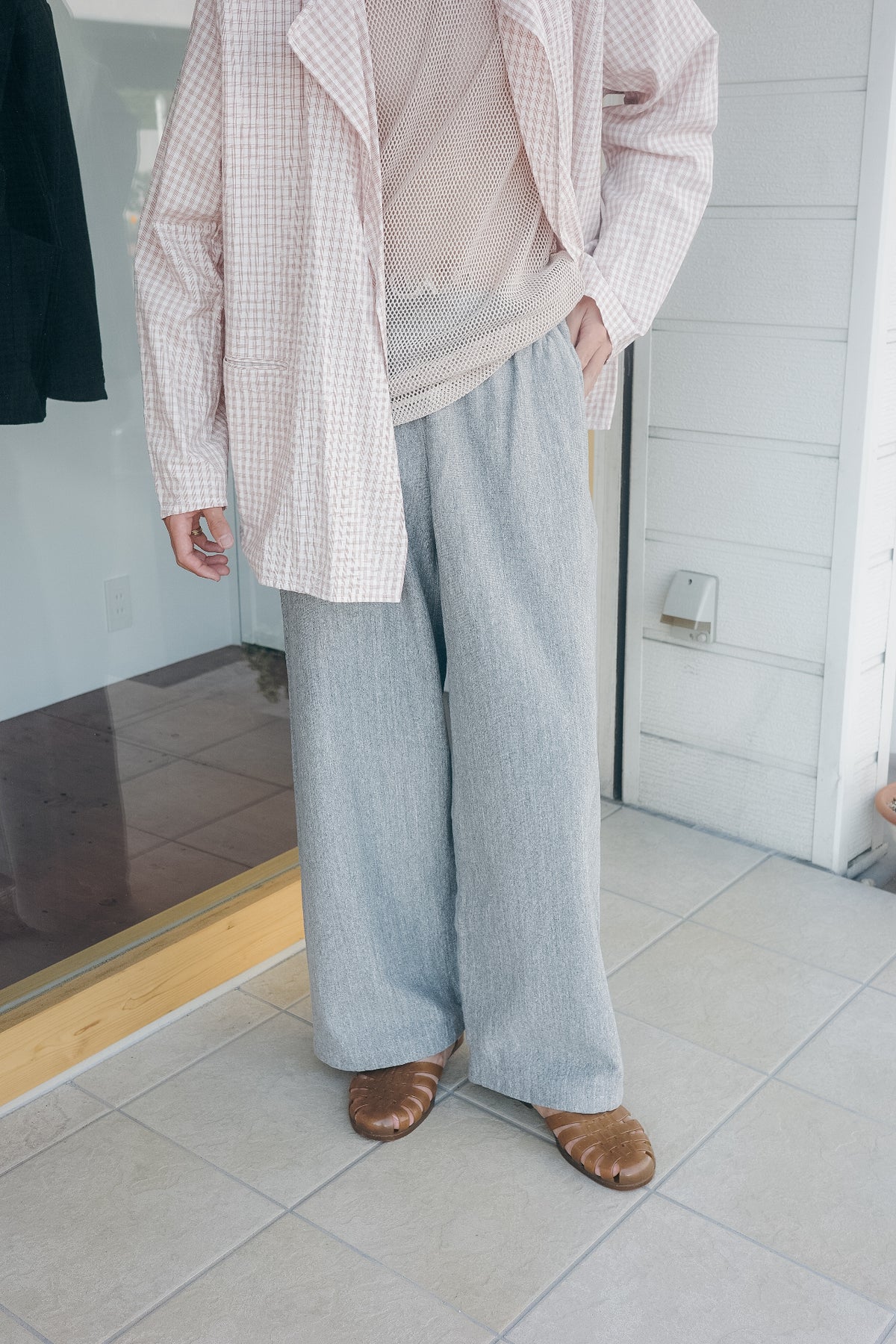 ULTERIOR FADED SILKY TERRY BAGGY SWEAT PANTS (The BORDER Edit.)