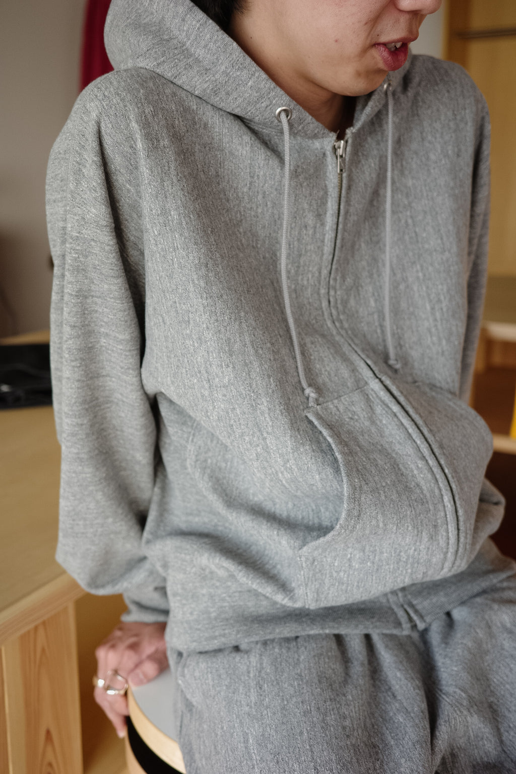 ULTERIOR FADED SILKY TERRY RW ZIP UP PARKA