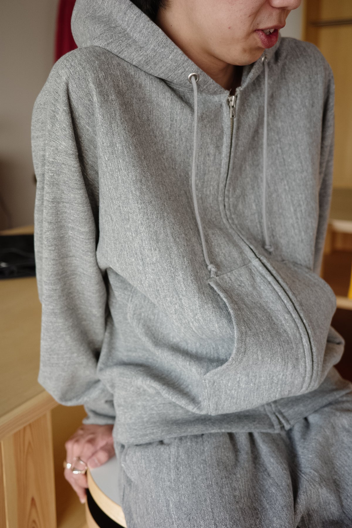 ULTERIOR FADED SILKY TERRY RW ZIP UP PARKA