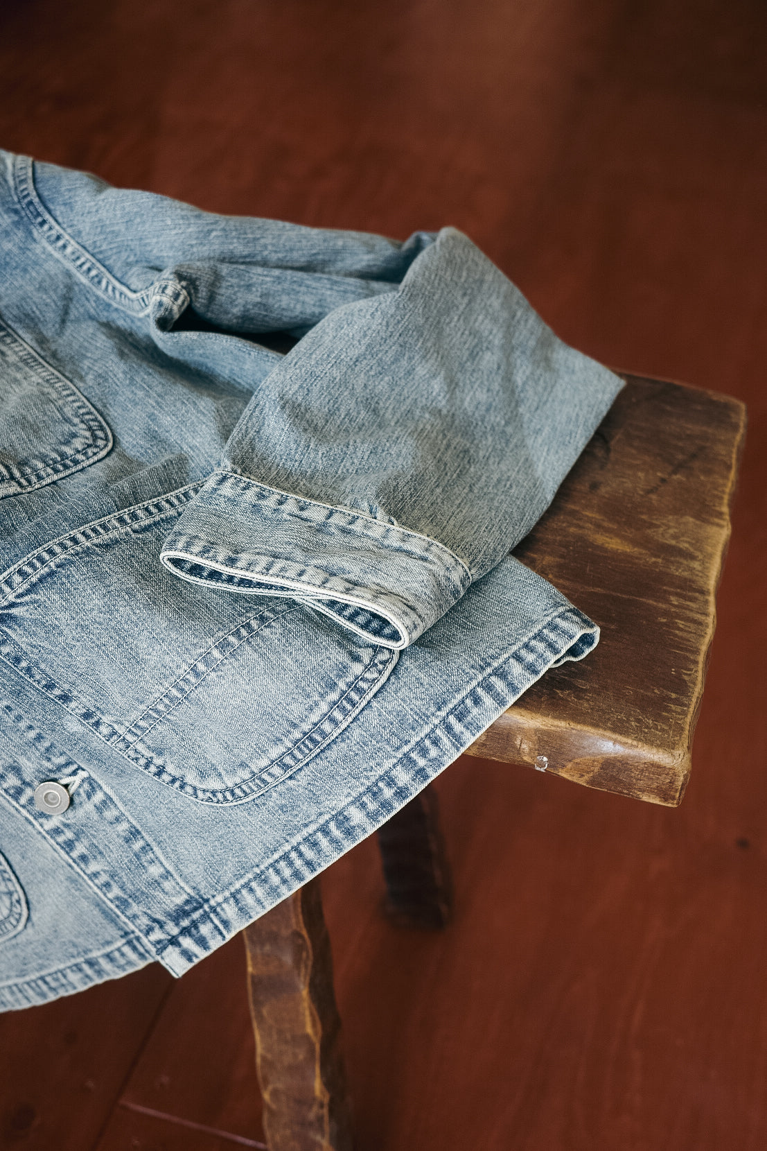 ULTERIOR FADED LIGHT DENIM SHORT COVERALL