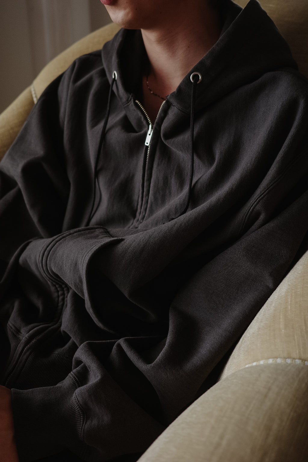 ULTERIOR FADED SILKY TERRY RW ZIP UP PARKA (The BORDER Edit)