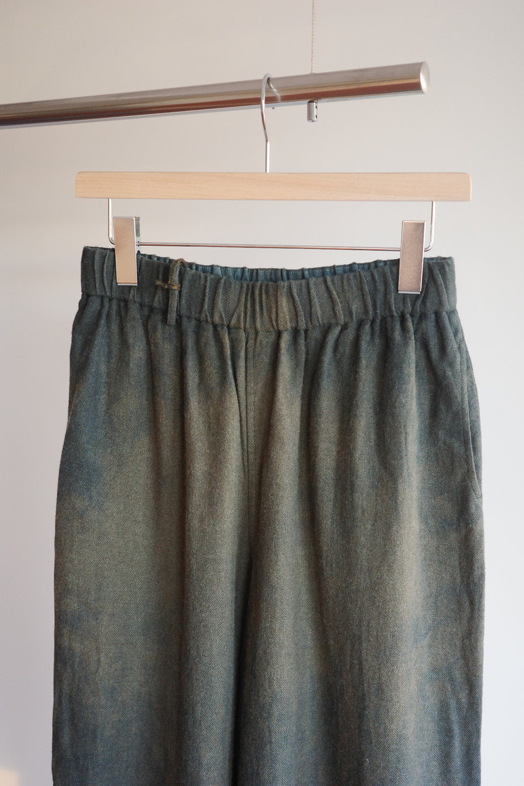 Gorsch Ryukyu Indigo Dyed Brushed Ramie Linen Wool Easy Trousers