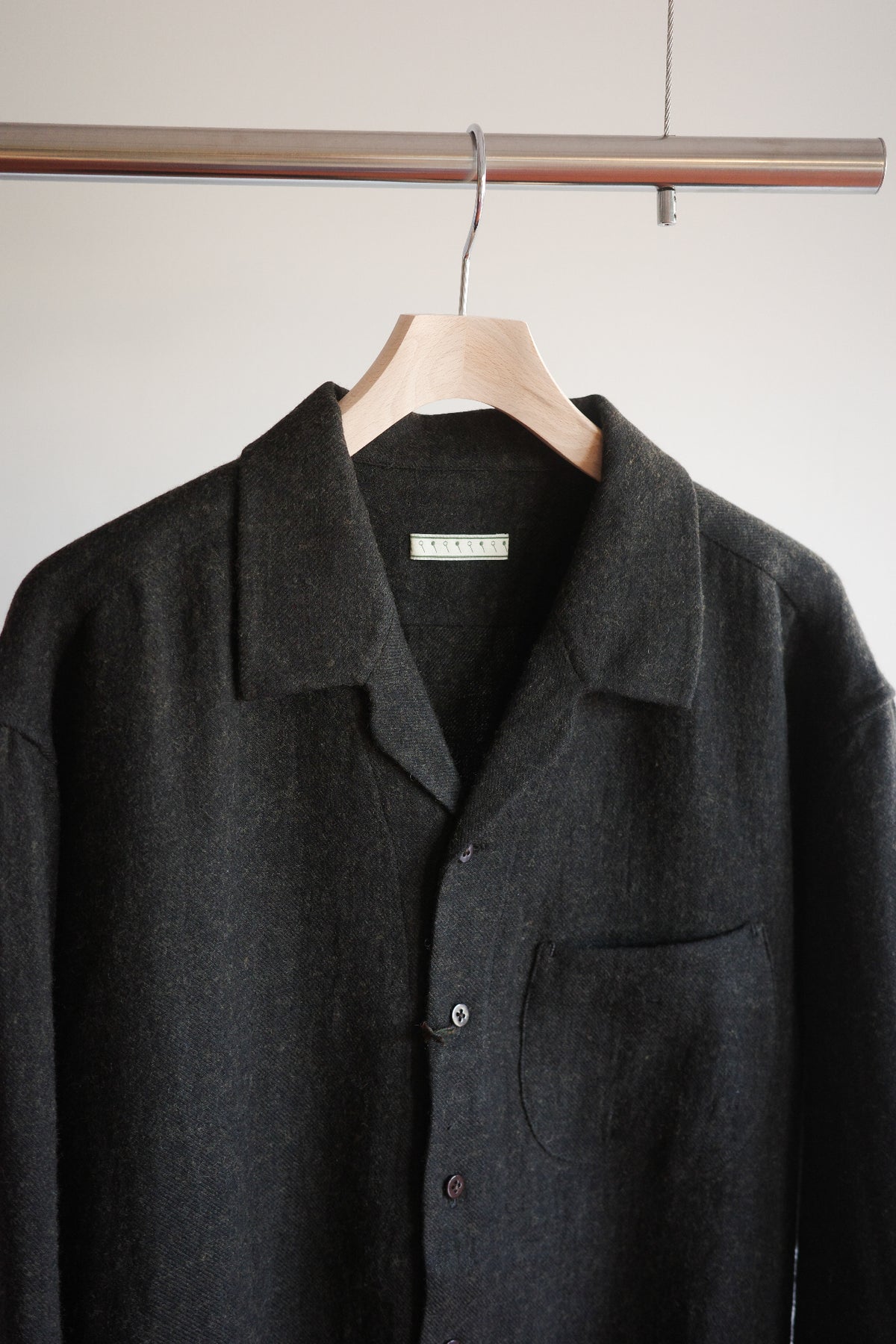 Gorsch Brushed Ramie Linen Wool Collar Shirt