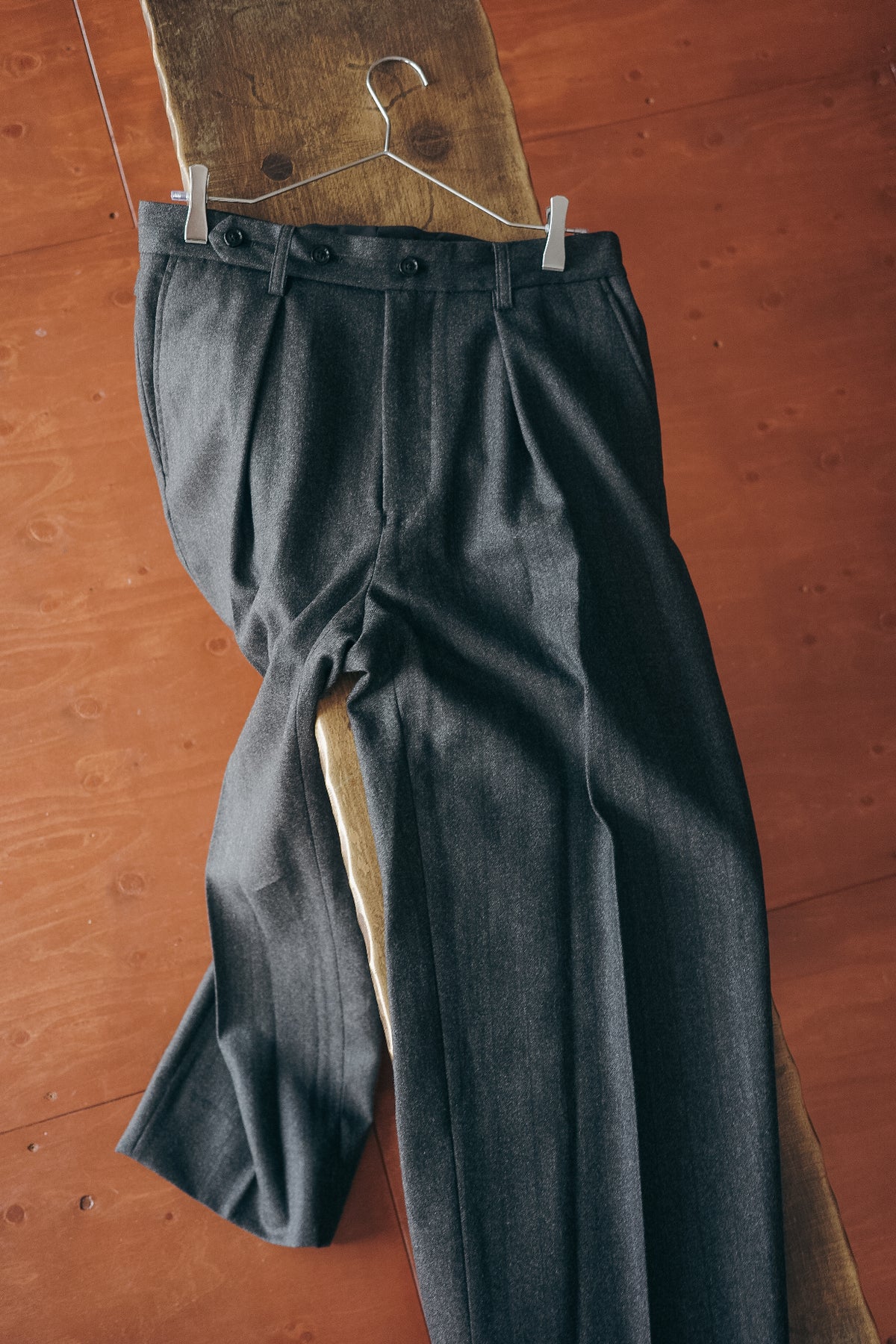 ULTERIOR MELANGE BARATHEA STRIPE TUCKED TROUSERS