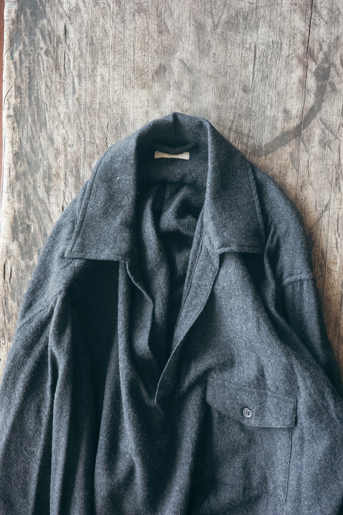 ULTERIOR WASHED SUPER FINE WOOL VIYELLA SKIPPER SHIRT
