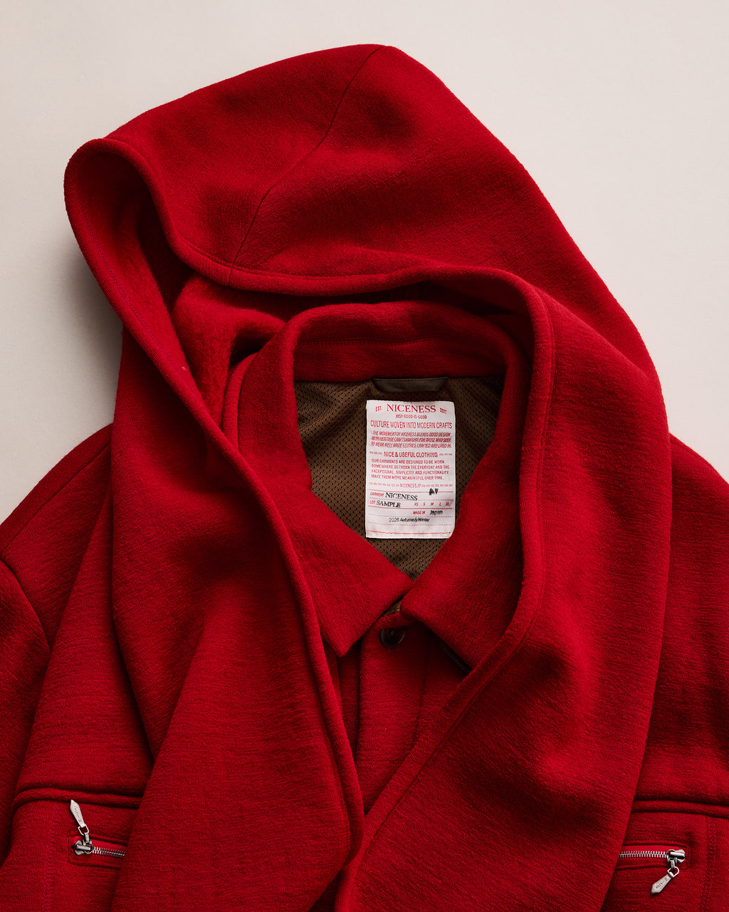 NICENESS BORLAND -WOOL FLEECE OVERSHIRT COAT-