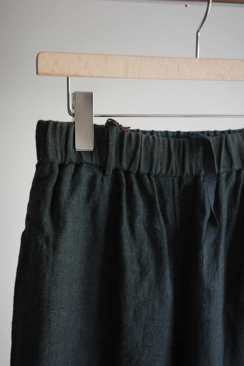 Gorsch Ryukyu Indigo Dyed Brushed Ramie Linen Wool Easy Trousers