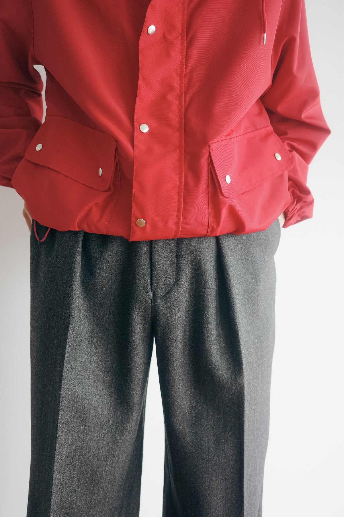 ULTERIOR MELANGE BARATHEA STRIPE TUCKED TROUSERS