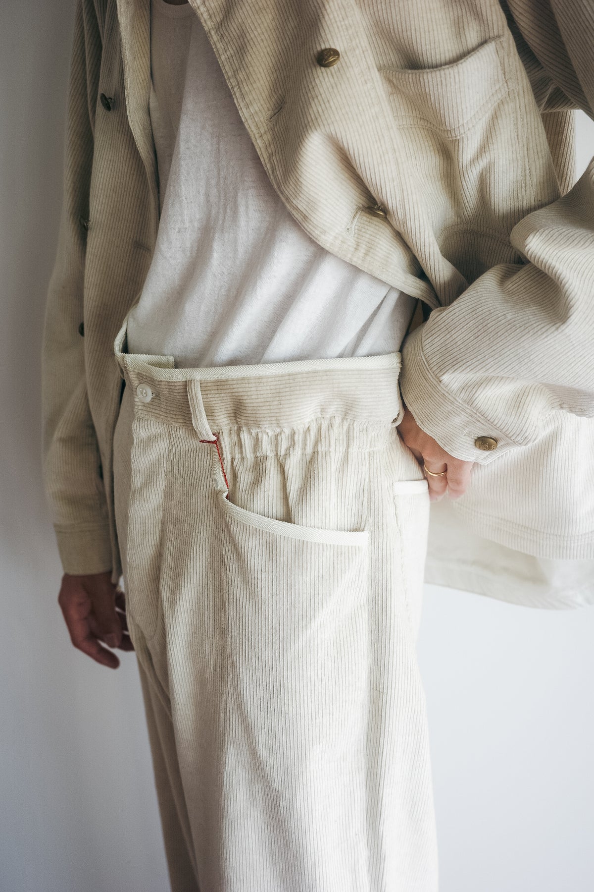 m's braque GATHERED WAIST WIDE PANTS