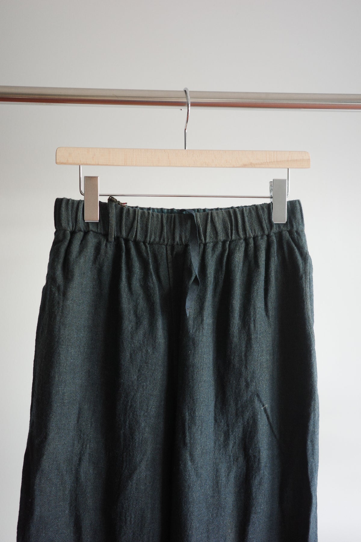 Gorsch Ryukyu Indigo Dyed Brushed Ramie Linen Wool Easy Trousers