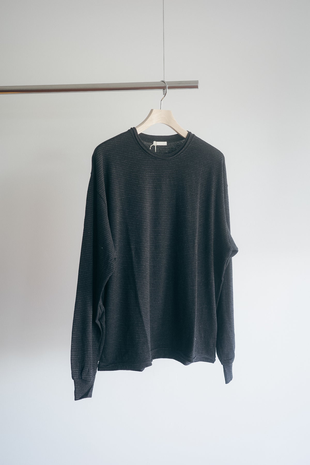 ULTERIOR SUPER FINE WOOL COTTON CUT-OFF P/O (BORDER STRIPE)