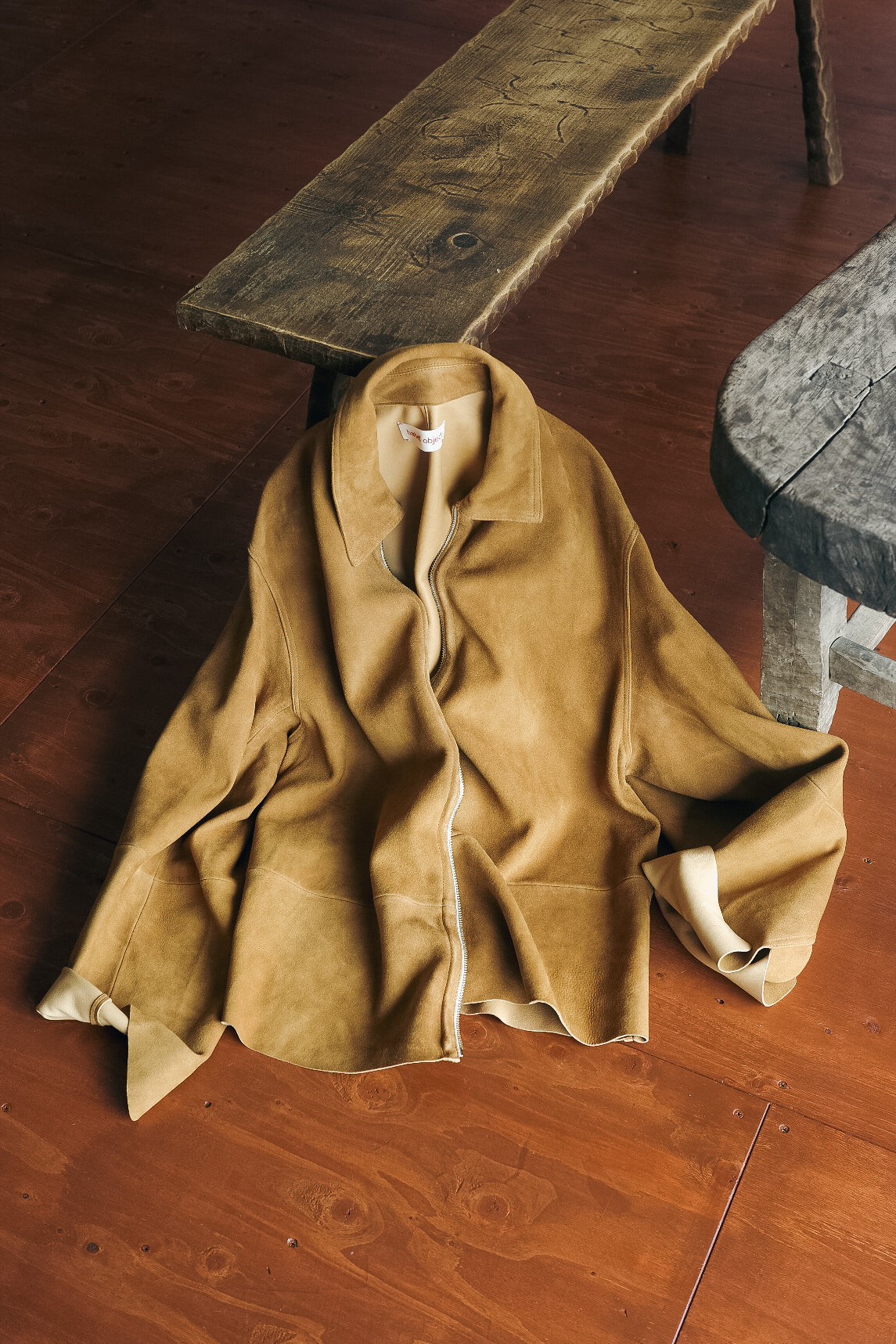 barbell object leather jacket