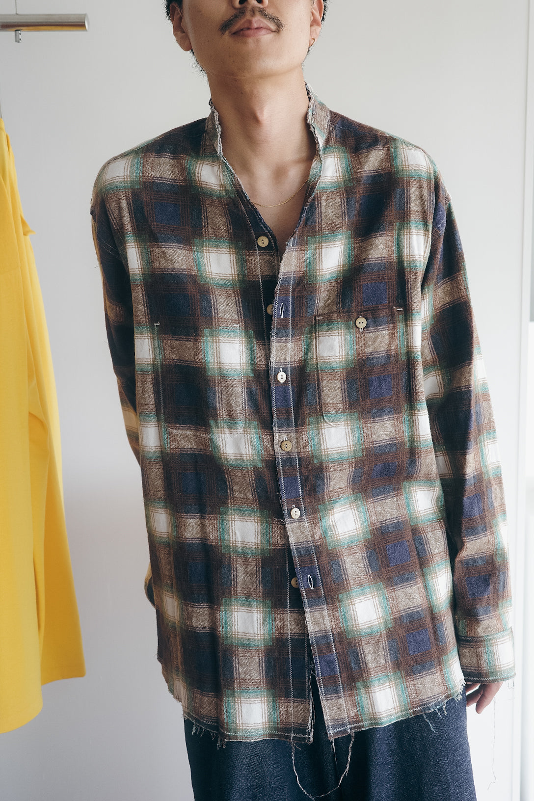 BLACKBIRD Cut-off Collar Work Shirt