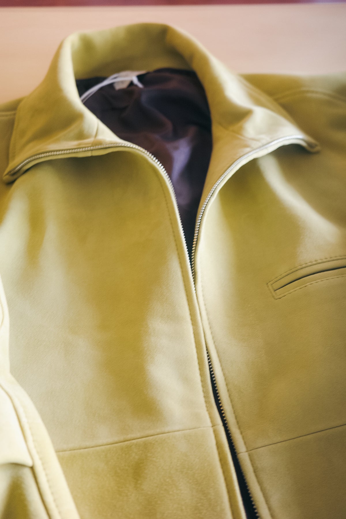 ENCOMING LEATHER FRONT ZIP BLOUSON