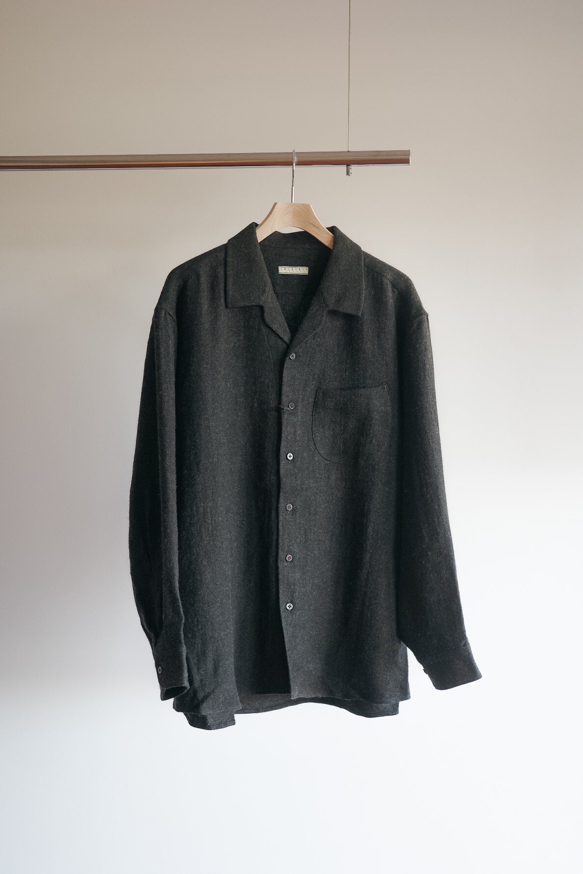 Gorsch Brushed Ramie Linen Wool Collar Shirt