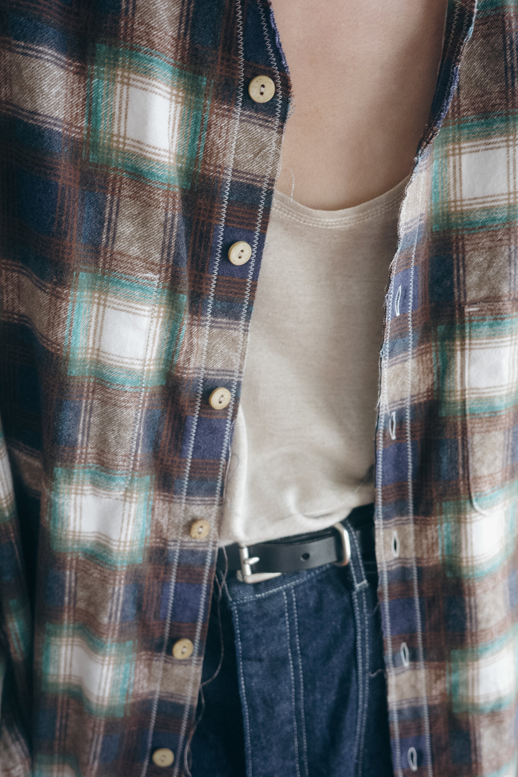 BLACKBIRD Cut-off Collar Work Shirt