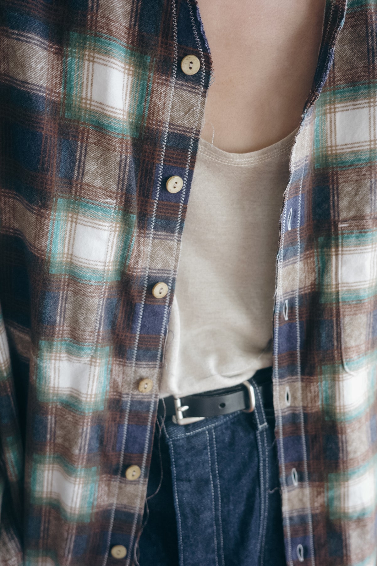 BLACKBIRD Cut-off Collar Work Shirt