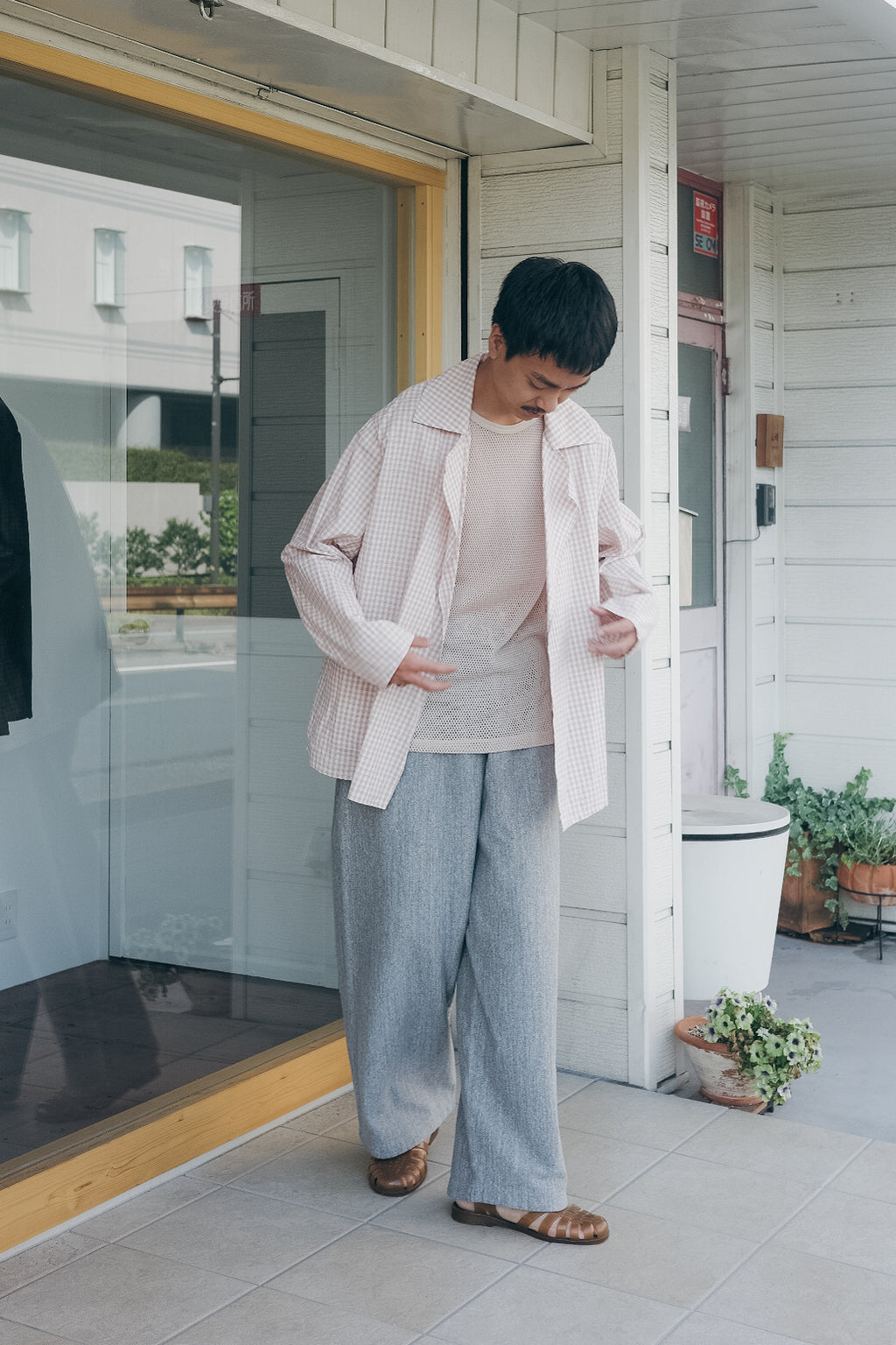 ULTERIOR FADED SILKY TERRY BAGGY SWEAT PANTS (The BORDER Edit.)