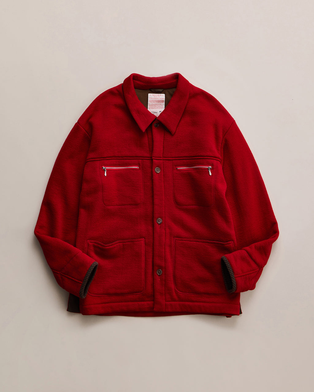 NICENESS BORLAND -WOOL FLEECE OVERSHIRT COAT-
