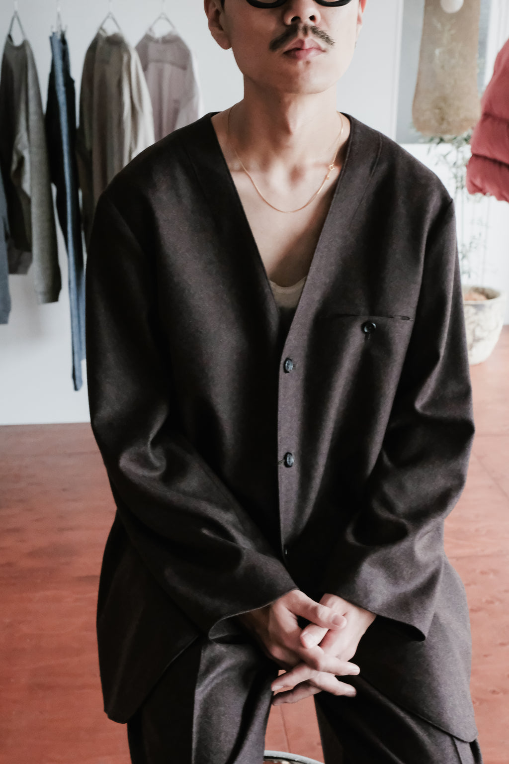 Gorsch Flannel Wool No Collar Jacket