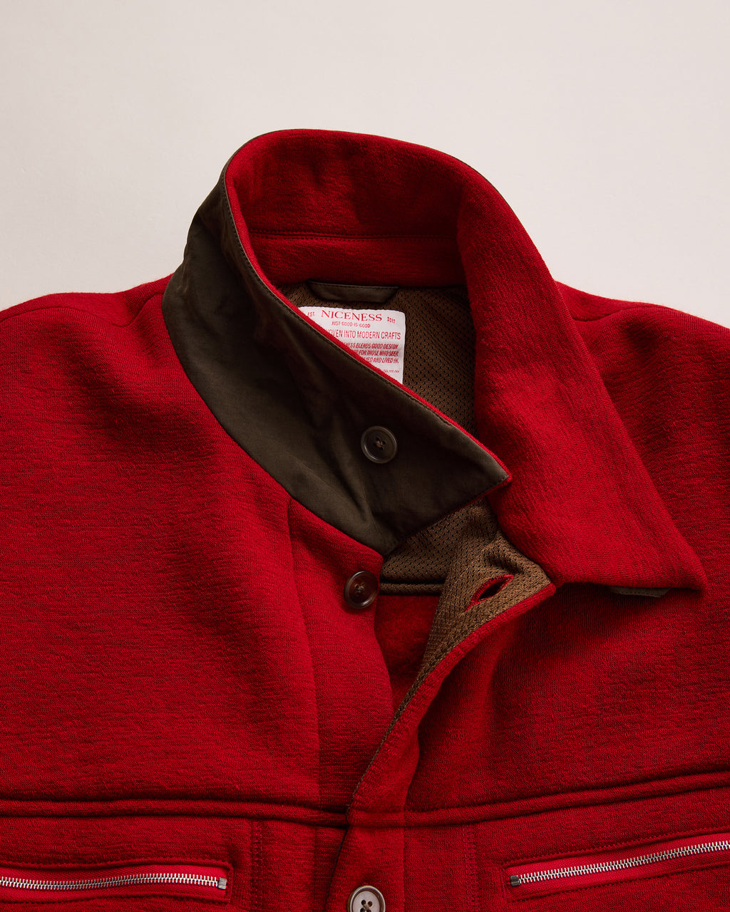 NICENESS BORLAND -WOOL FLEECE OVERSHIRT COAT-
