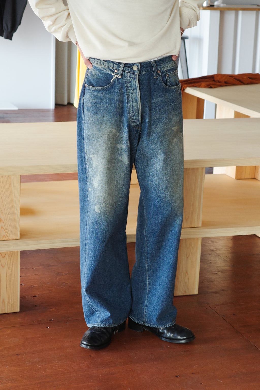 ULTERIOR AGING WASHED SELVEDGE DENIM 5P PANTS