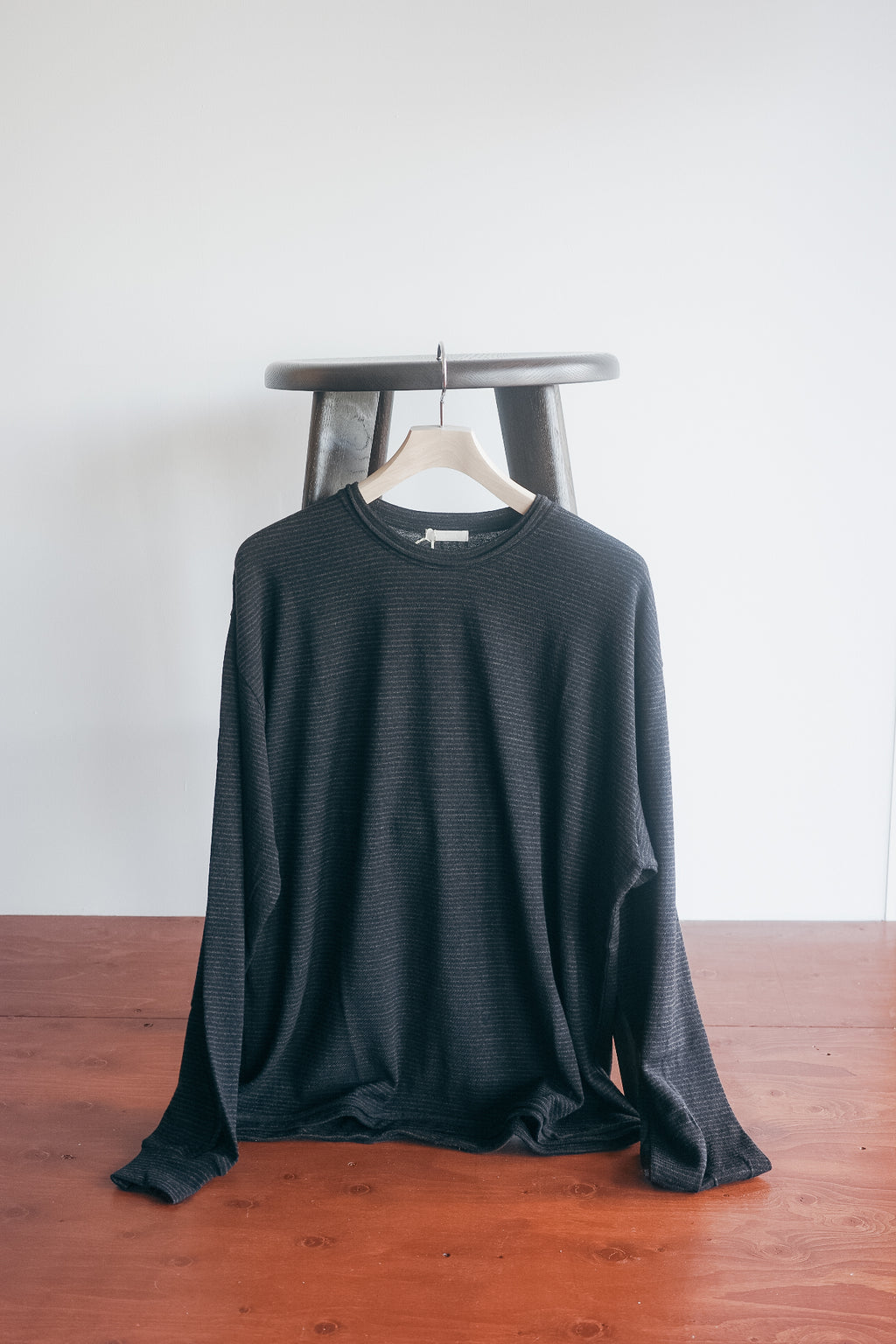 ULTERIOR SUPER FINE WOOL COTTON CUT-OFF P/O (BORDER STRIPE)