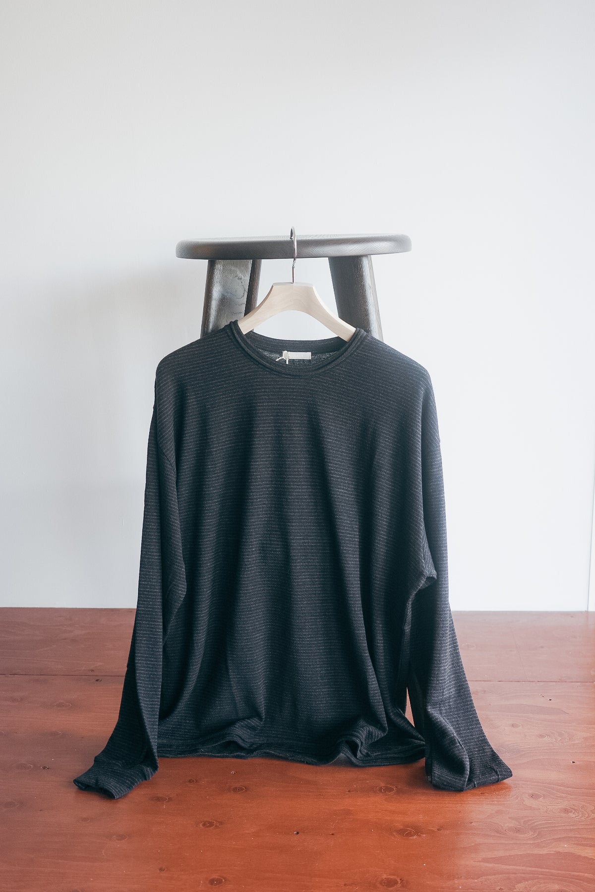 ULTERIOR SUPER FINE WOOL COTTON CUT-OFF P/O (BORDER STRIPE)