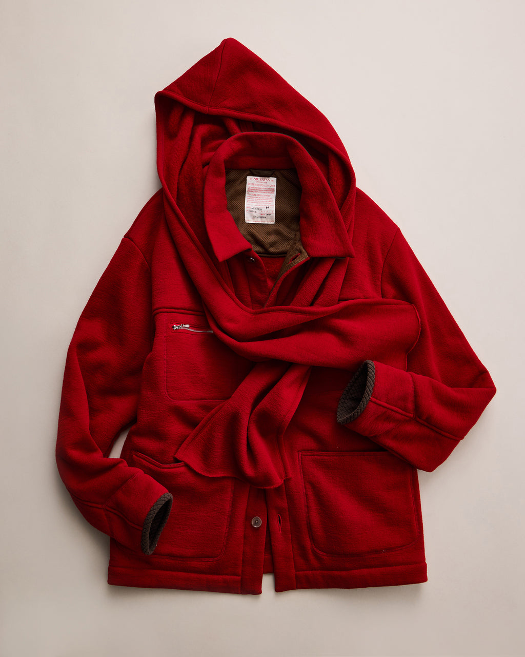 NICENESS BORLAND -WOOL FLEECE OVERSHIRT COAT-