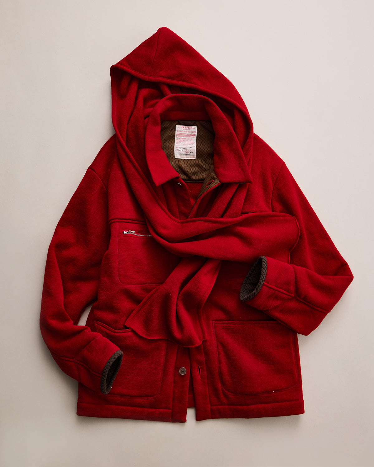 NICENESS BORLAND -WOOL FLEECE OVERSHIRT COAT-