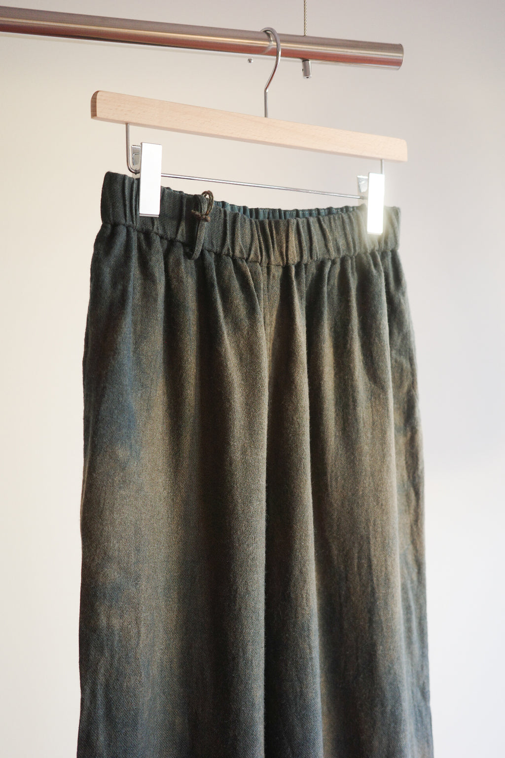 Gorsch Ryukyu Indigo Dyed Brushed Ramie Linen Wool Easy Trousers