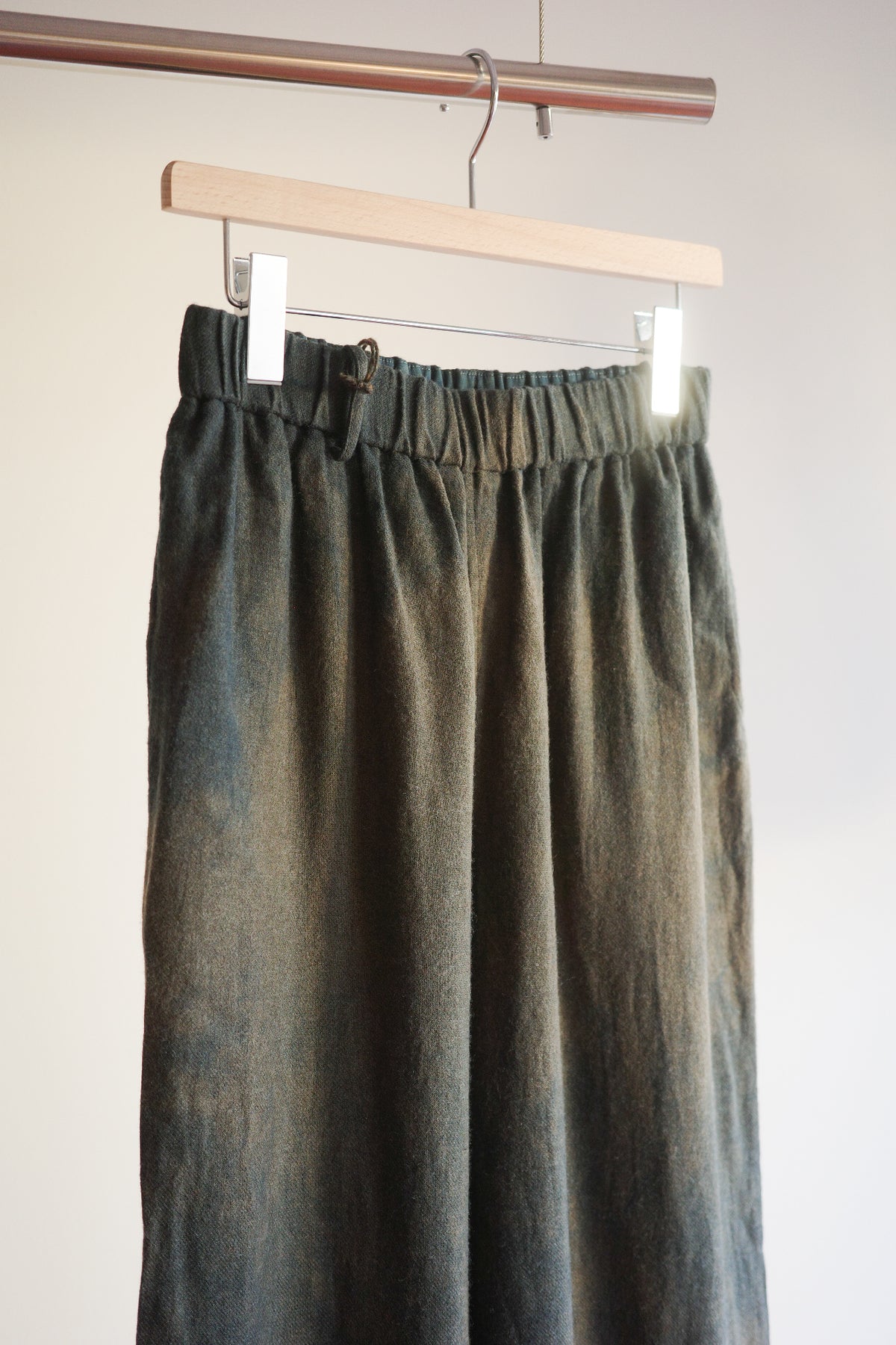 Gorsch Ryukyu Indigo Dyed Brushed Ramie Linen Wool Easy Trousers