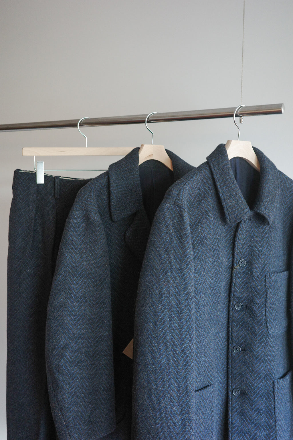 Gorsch Dynamic Herringbone Wool Double Coat