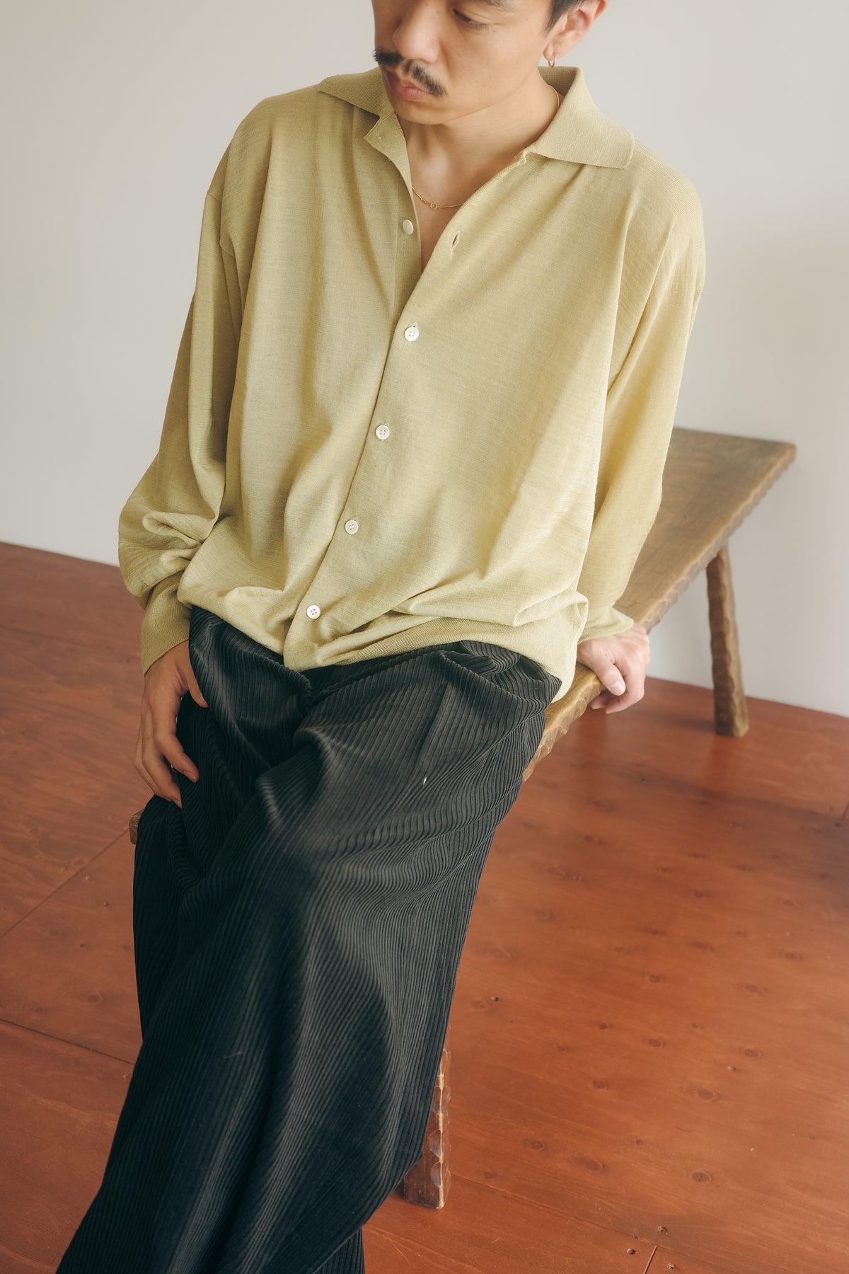 BISOWN MIXED-WALE CORDUROY 2-TUCK TROUSERS