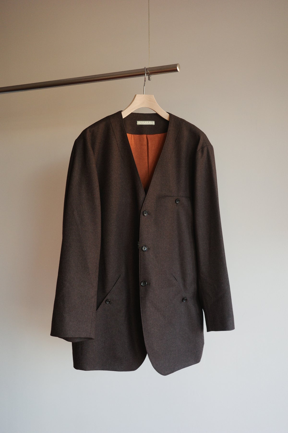 Gorsch Flannel Wool No Collar Jacket