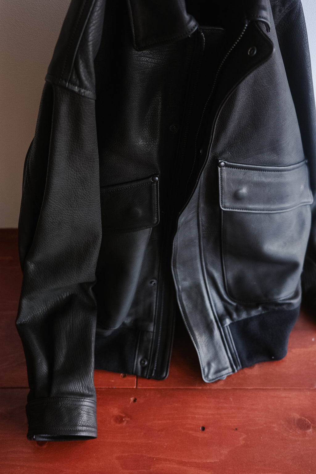 ULTERIOR CALF LEATHER FLIGHT JACKET