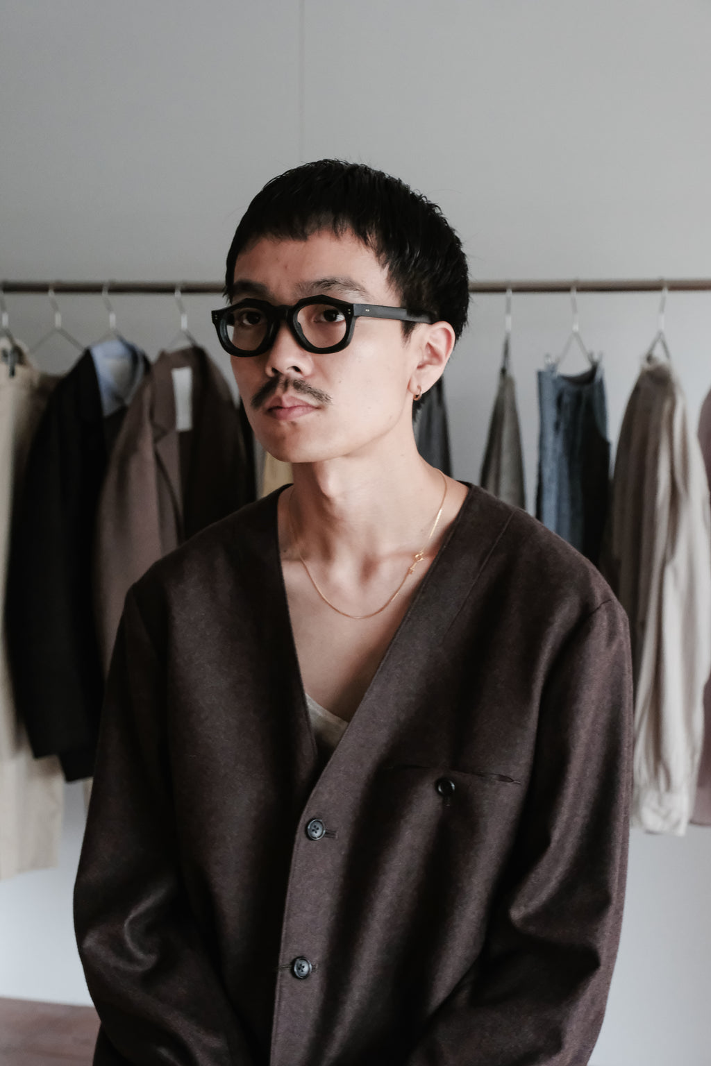 Gorsch Flannel Wool No Collar Jacket
