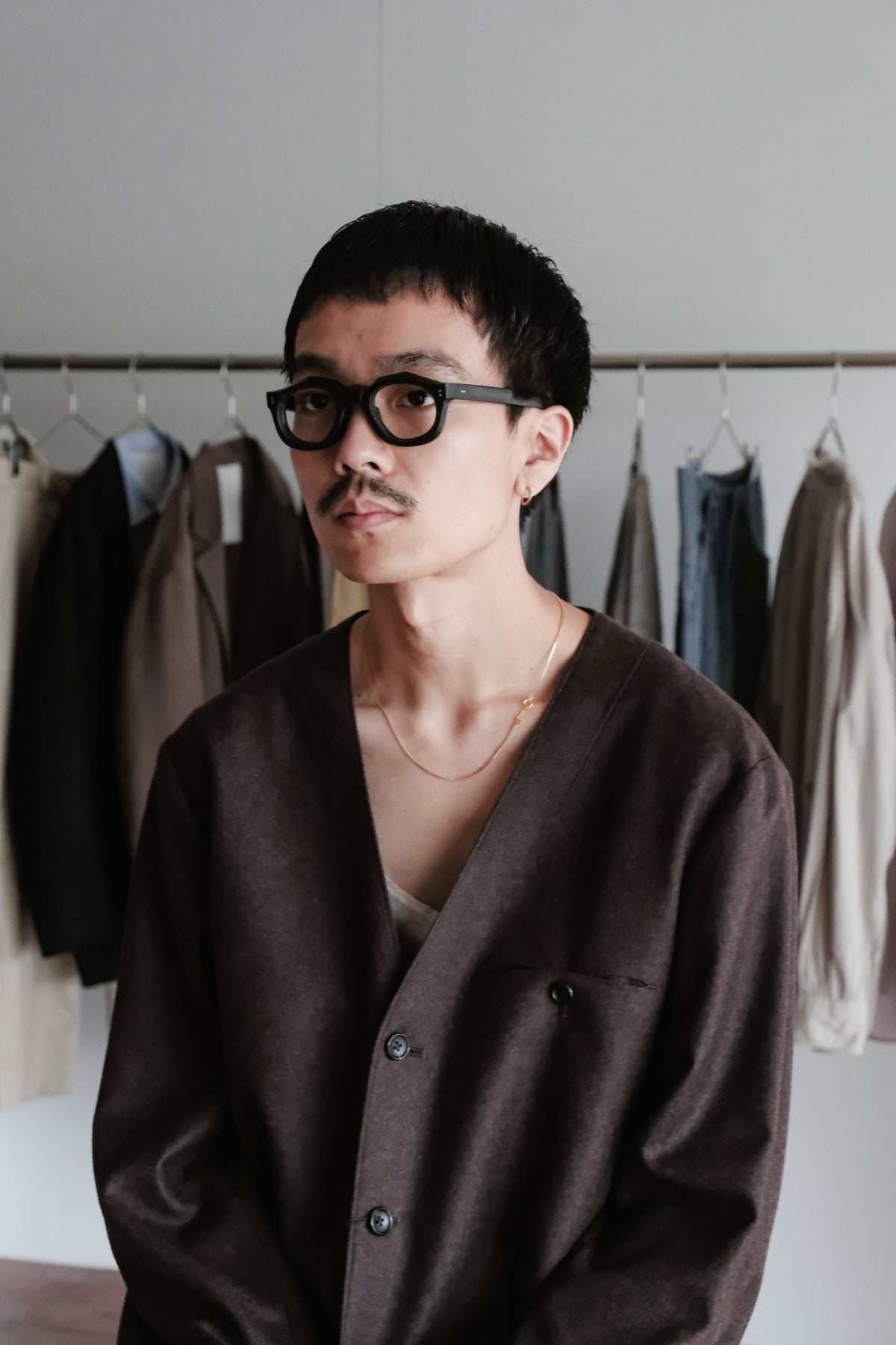 Gorsch Flannel Wool No Collar Jacket