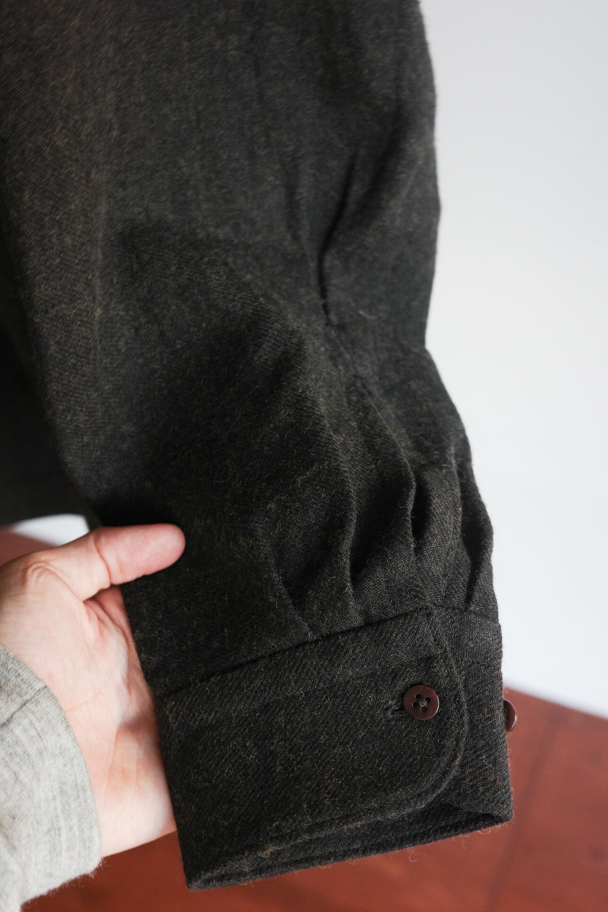 Gorsch Brushed Ramie Linen Wool Collar Shirt