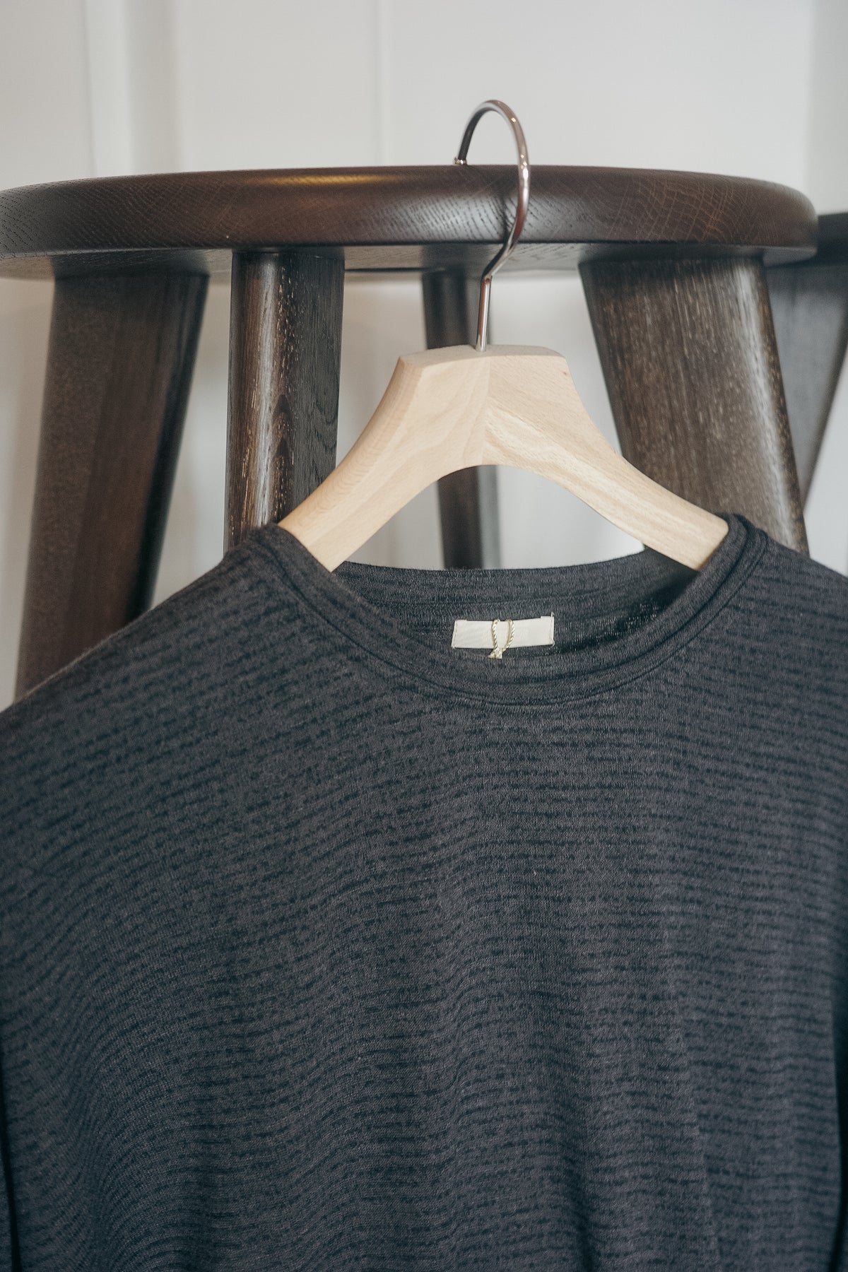 ULTERIOR SUPER FINE WOOL COTTON CUT-OFF PULLOVER (BORDER STRIPE)