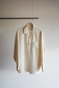 Gorsch Brushed Ramie Linen Wool Open Collar Wide Shirt
