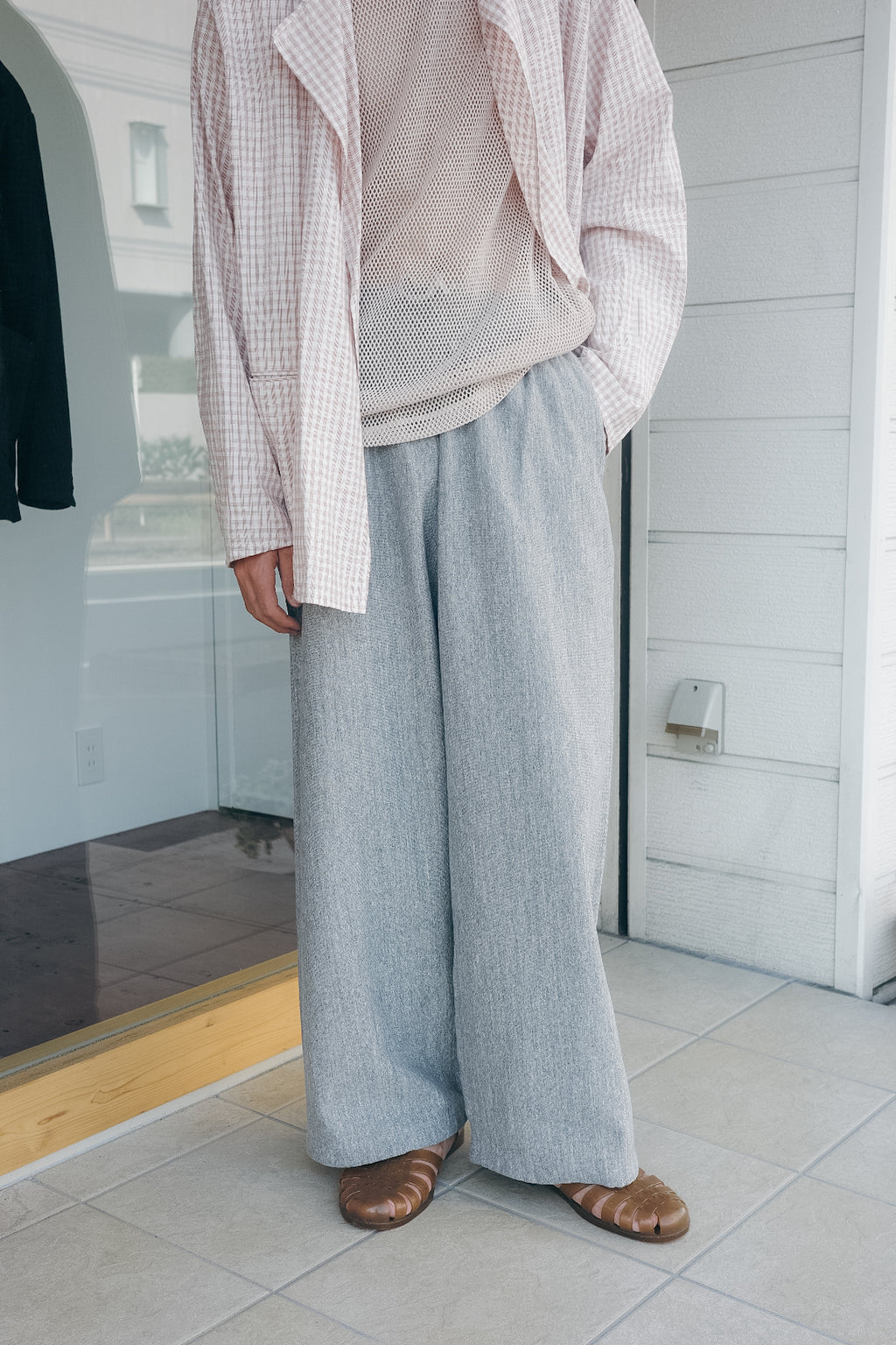 ULTERIOR FADED SILKY TERRY BAGGY SWEAT PANTS (The BORDER Edit.)