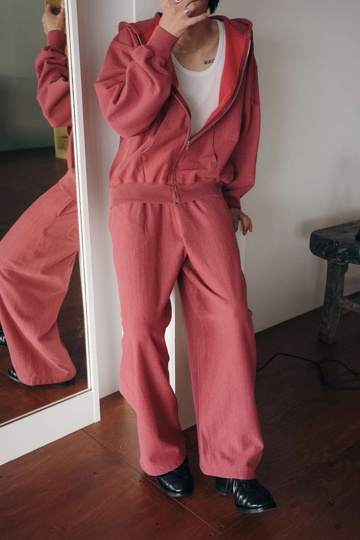 ULTERIOR FADED SILKY TERRY BAGGY SWEAT PANTS (The BORDER Edit.)